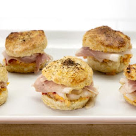 Black Pepper Yogurt Biscuits with Pimento Cheese, Country Ham