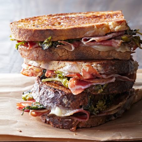 Pressed Coppa Sandwiches with Broccoli Rabe Pesto