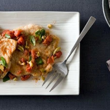 SCALLOPINI w/WHITE WINE TOMATO SAUCE