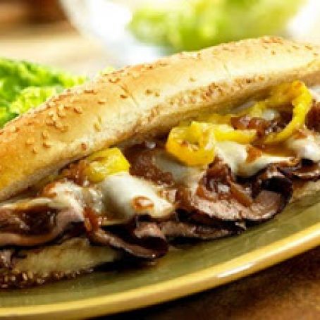 Dripping Roast Beef Sandwiches with Melted Provolone