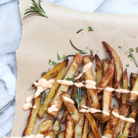 Crispy Oven Baked French Fries with Herbed Sea Salt