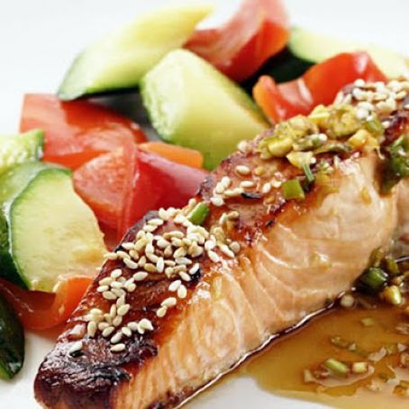 Salmon, Honey-Soy Broiled