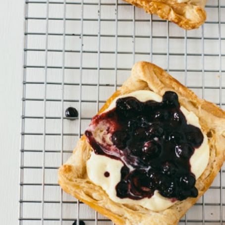 Puff Pastry Tarts with Twangy Blueberry Sauce