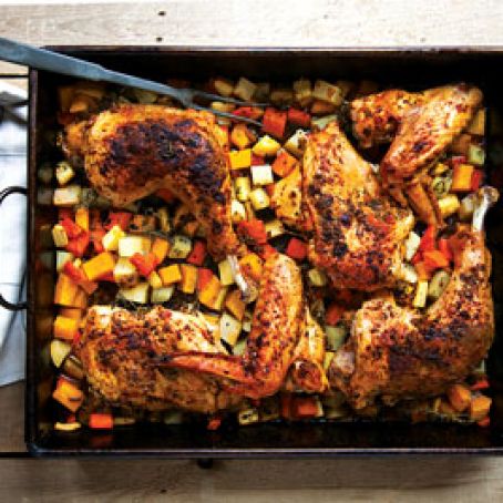 Roast Turkey with Root Vegetables and Gravy