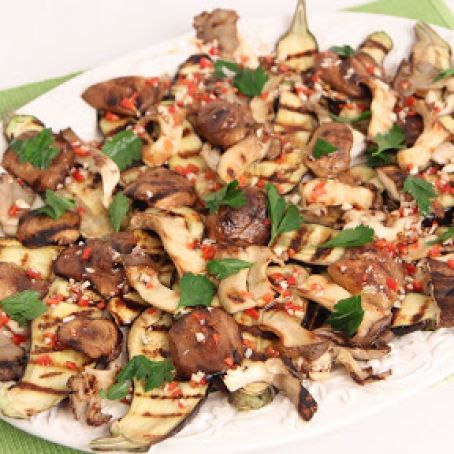 Grilled Eggplant and Wild Mushroom Salad
