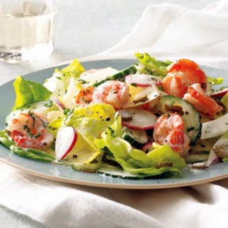Creamy Shrimp Salad with Endive and Cucumber