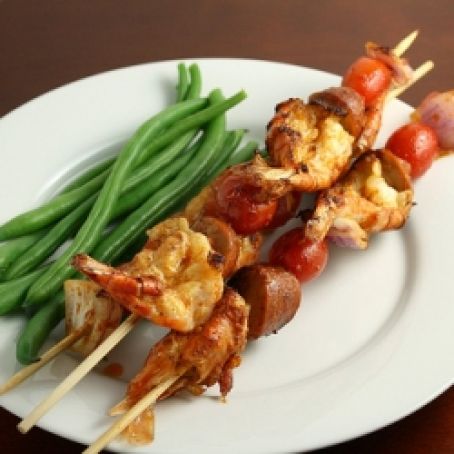 Grilled Shrimp and Sausage Skewers