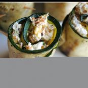 Grilled Zucchini & Goat Cheese Rollatini with Raisins & Pistachios