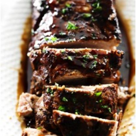 Slow Cooker Balsamic Glazed Pork Tenderloin