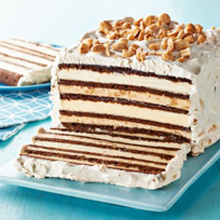 Chocolate-Peanut Butter Ice Cream Sandwich Cake