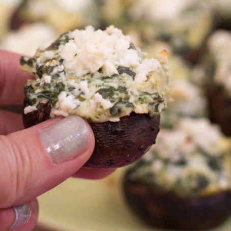 Artichoke Spinach Dip Stuffed Mushrooms