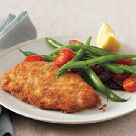 Crispy Turkey Cutlets with Green Bean Salad