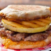 Apple and Cheddar Breakfast-Sausage Burger
