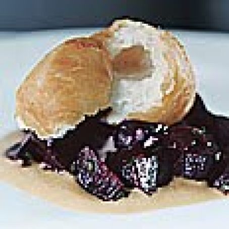 Beet Salad with Almond Butter and Gorgonzola Bomboloni