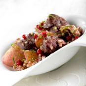 Sautéed Ostrich with Artichokes and Buckwheat