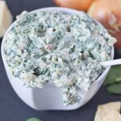 Reduced Guilt Caramelized Onion Spinach Dip Recipe
