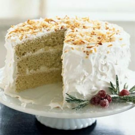 Coconut Layer Cake with Swiss Buttercream | Print | Key Ingredient
