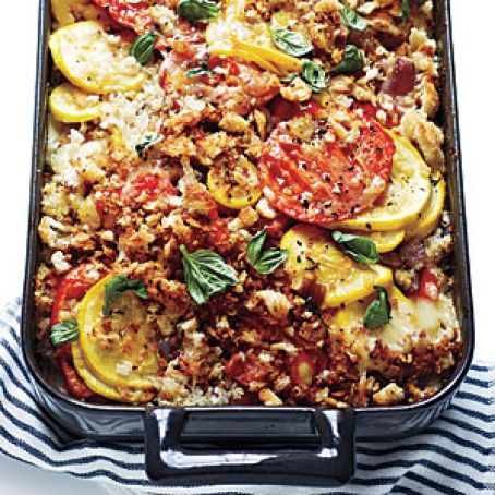 Tomato, Squash and Red Pepper Gratin