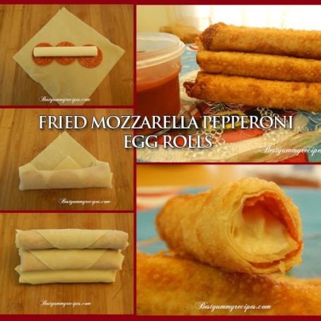 Fried Mozzarella-Pepperoni Egg Roll