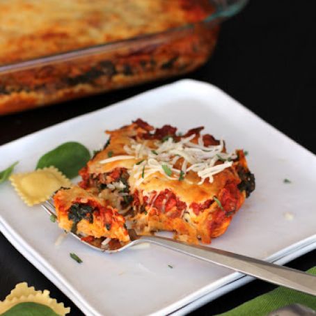 Ravioli and Spinach Lasagna