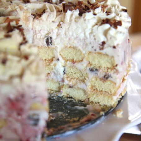 CAKE - Raspberry & Chocolate Frozen Greek Yogurt Icebox Cake