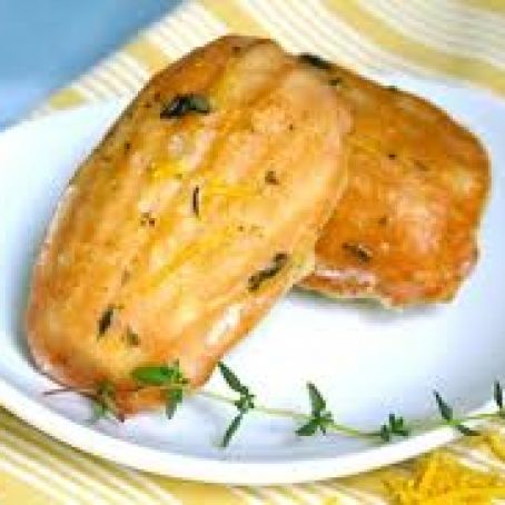 Lemon Thyme Madeleines with Lemon Vodka Syrup