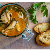 Spicy Pickled Mussels with Turnips and Geens