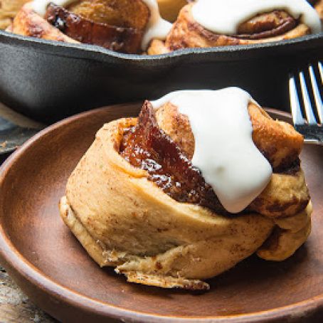Bourbon-Soaked Bacon & Ginger Cinnamon Rolls