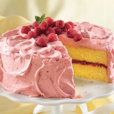 Lemon Cake with Raspberry Mousse