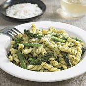Mint and Pine Nut Pesto with Gemelli and Asparagus