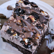 Death by Chocolate BTS Poke Cake