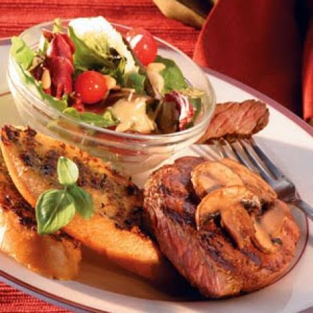 Sensational Steaks, Mushrooms and Pesto Toast
