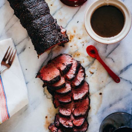 Coffee Crusted Beef Tenderloin w/Red Wine Jus