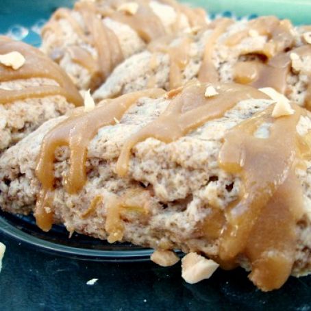 Double Apple Whole-Wheat Scones with Caramel Glaze