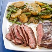 Flank Steak with Herbed Potatoes and Green Beans