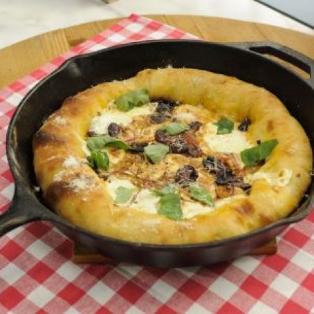 Stuffed Crust Cast-Iron Pizza with Smoked Mozzarella
