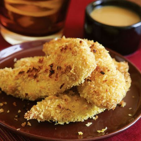 Crisp Curried Chicken Fingers with Honey Mustard Dipping Sauce