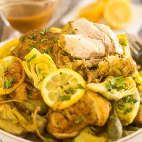 Slow-Cooker Chicken with Lemon and Artichokes