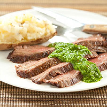 Seared Flank Steak with Chimichurri Sauce