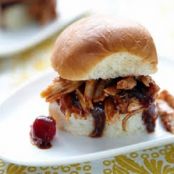 Shredded Chicken Sliders with Cherry Chipotle Barbecue Sauce