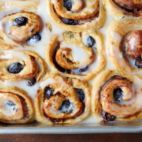 Alaskan Blueberry, Lemon, & Thyme Cinnamon Rolls