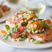 Crispy Salmon Succotash