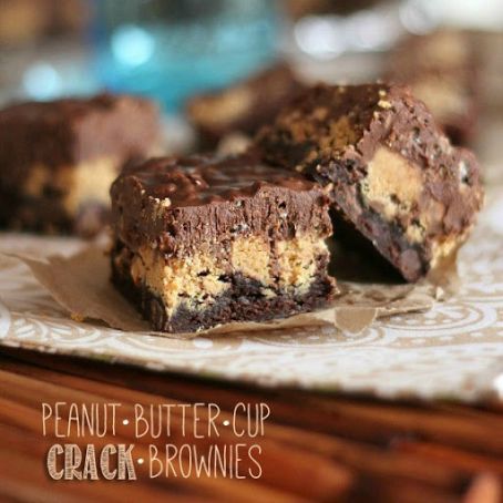 Peanut Butter Cup Crack Brownies - Cookies and Cups