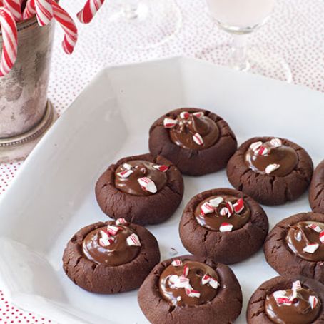 Bittersweet Chocolate Peppermint Thumbprints