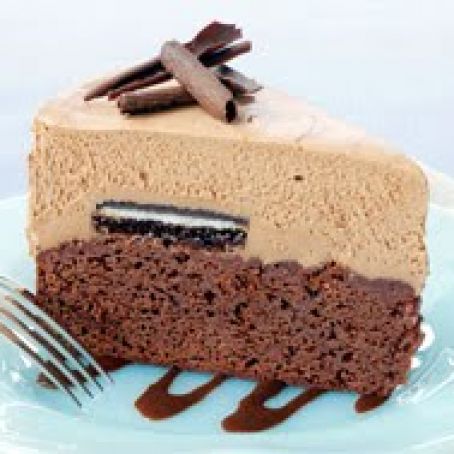 Chocolate Brownie Cheesecake w/Cinnamon Fudge Sauce
