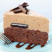 Chocolate Brownie Cheesecake w/Cinnamon Fudge Sauce