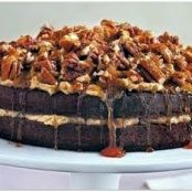 Chocolate cake with caramel frosting