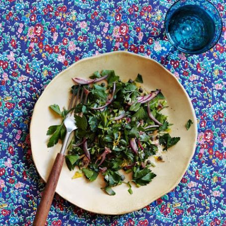 Parsley Salad With Capers & Red Onions