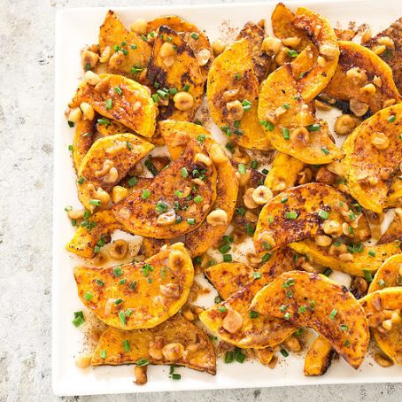 Roasted Butternut Squash with Brown Butter and Hazelnuts