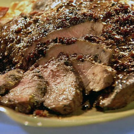 Meals (Johnny Garlic's Grilled Peppered Steak with Cabernet Balsamic Sauce)